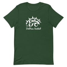 Load image into Gallery viewer, DolFans United! Tee (DU White; Blue/Green Colors)