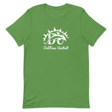 Load image into Gallery viewer, DolFans United! Tee (DU White; Blue/Green Colors)