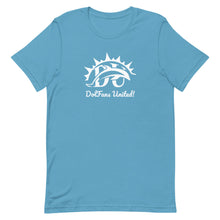 Load image into Gallery viewer, DolFans United! Tee (DU White; Blue/Green Colors)