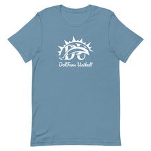 Load image into Gallery viewer, DolFans United! Tee (DU White; Blue/Green Colors)